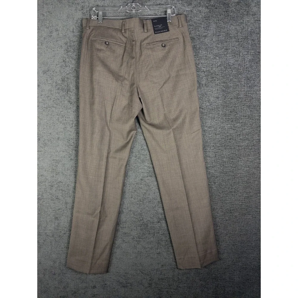 NWT Banana Republic Dress Pants Mens 34x32 Brown Twill Office Career Wool